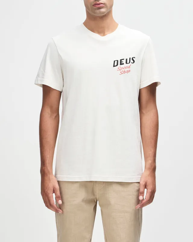 Dogleg Tee - Dirty White sold by Deus Ex Machina