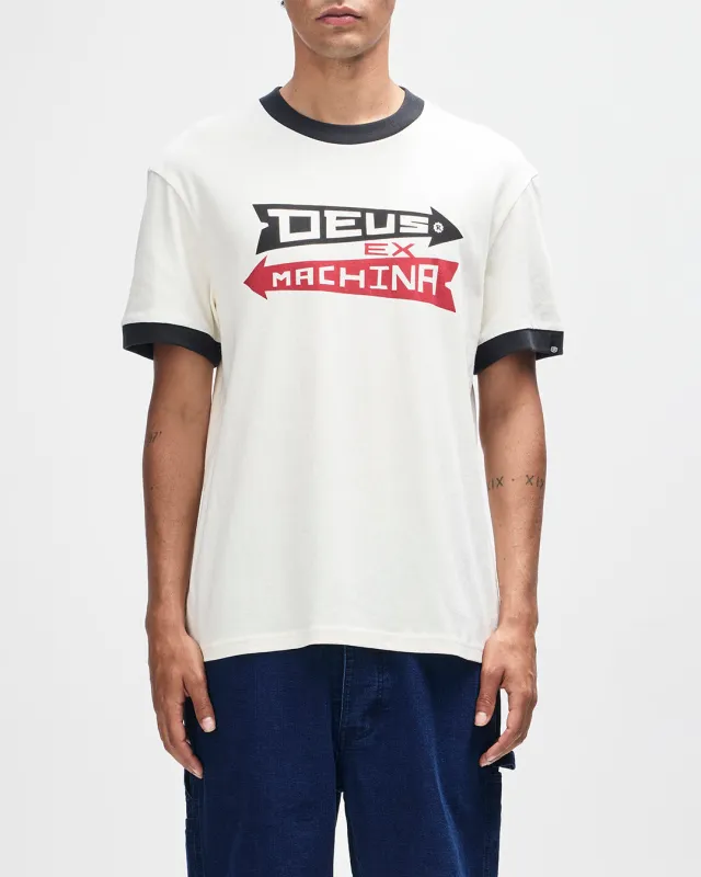 Arrows Ringer Tee - Pristine White sold by Deus Ex Machina