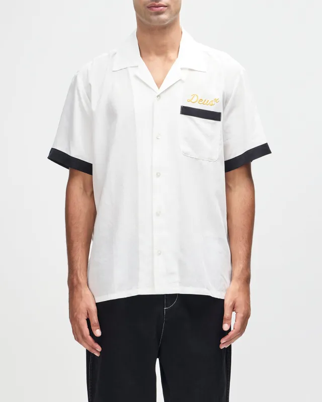 Hisssterical Bowling Shirt - Vintage White sold by Deus Ex Machina