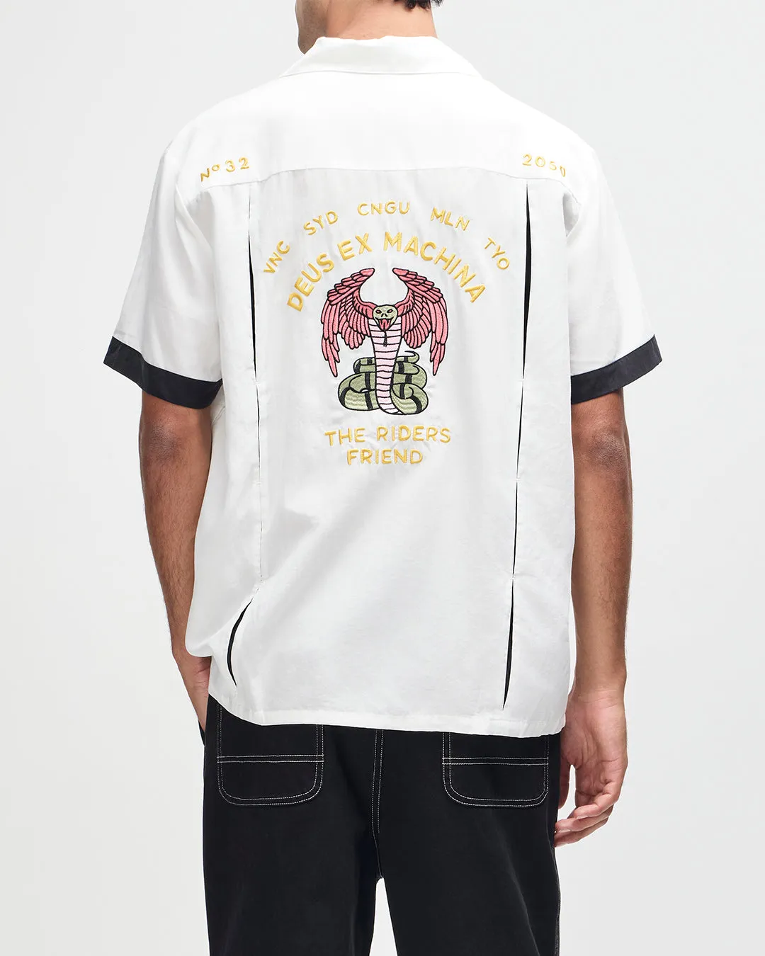 Hisssterical Bowling Shirt - Vintage White sold by Deus Ex Machina product image thumbnail 2