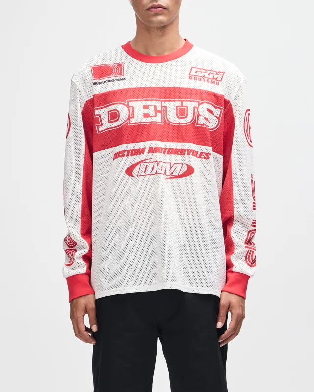Step Out Moto Jersey - White-Red sold by Deus Ex Machina