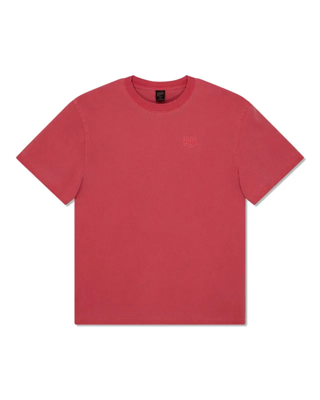 Shield Garment Dyed Tee - Lava Falls Red made by Deus Ex Machina