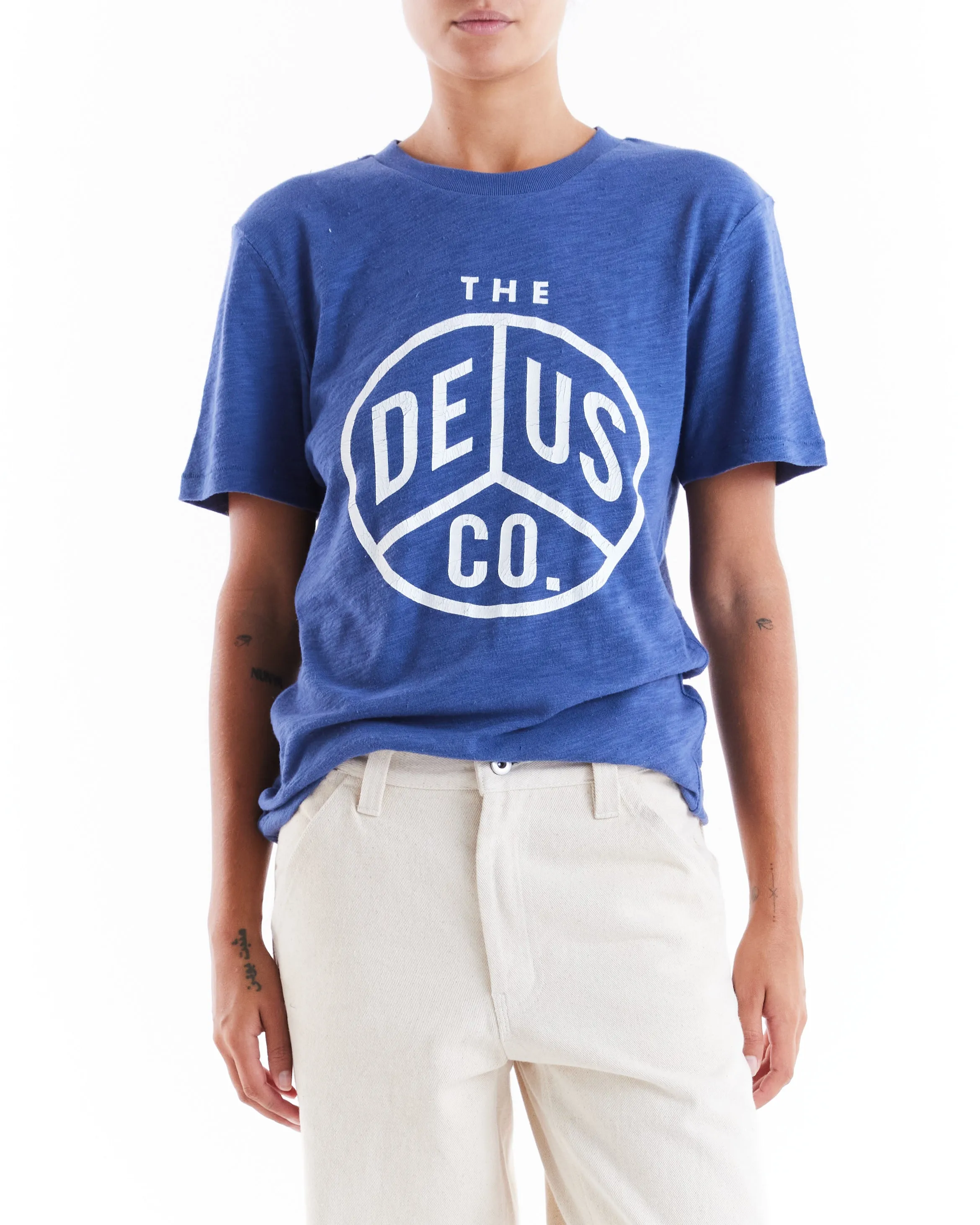 Old Mate Tee - Mechanic Blue sold by Deus Ex Machina