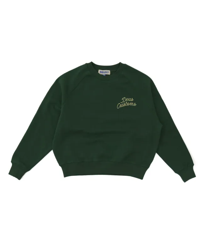 Canyon Crew Neck - Hillside Green sold by Deus Ex Machina