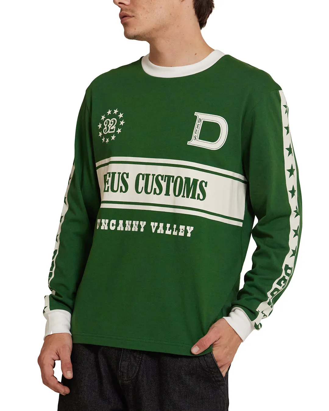 Round Up Long Sleeve Tee - Hillside Green sold by Deus Ex Machina product image thumbnail 3
