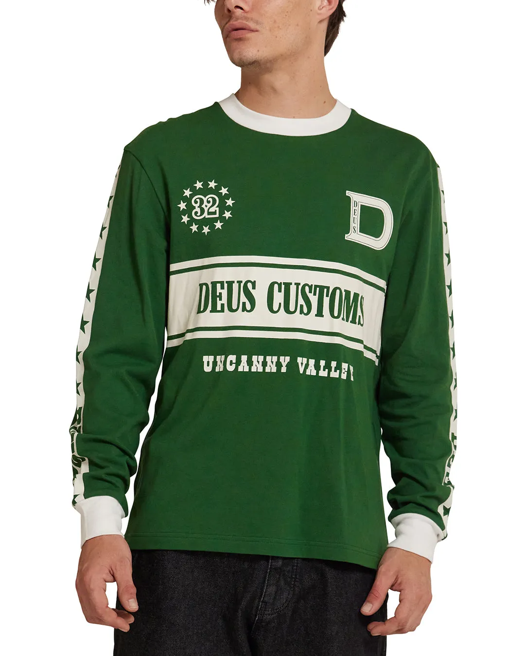 Round Up Long Sleeve Tee - Hillside Green sold by Deus Ex Machina