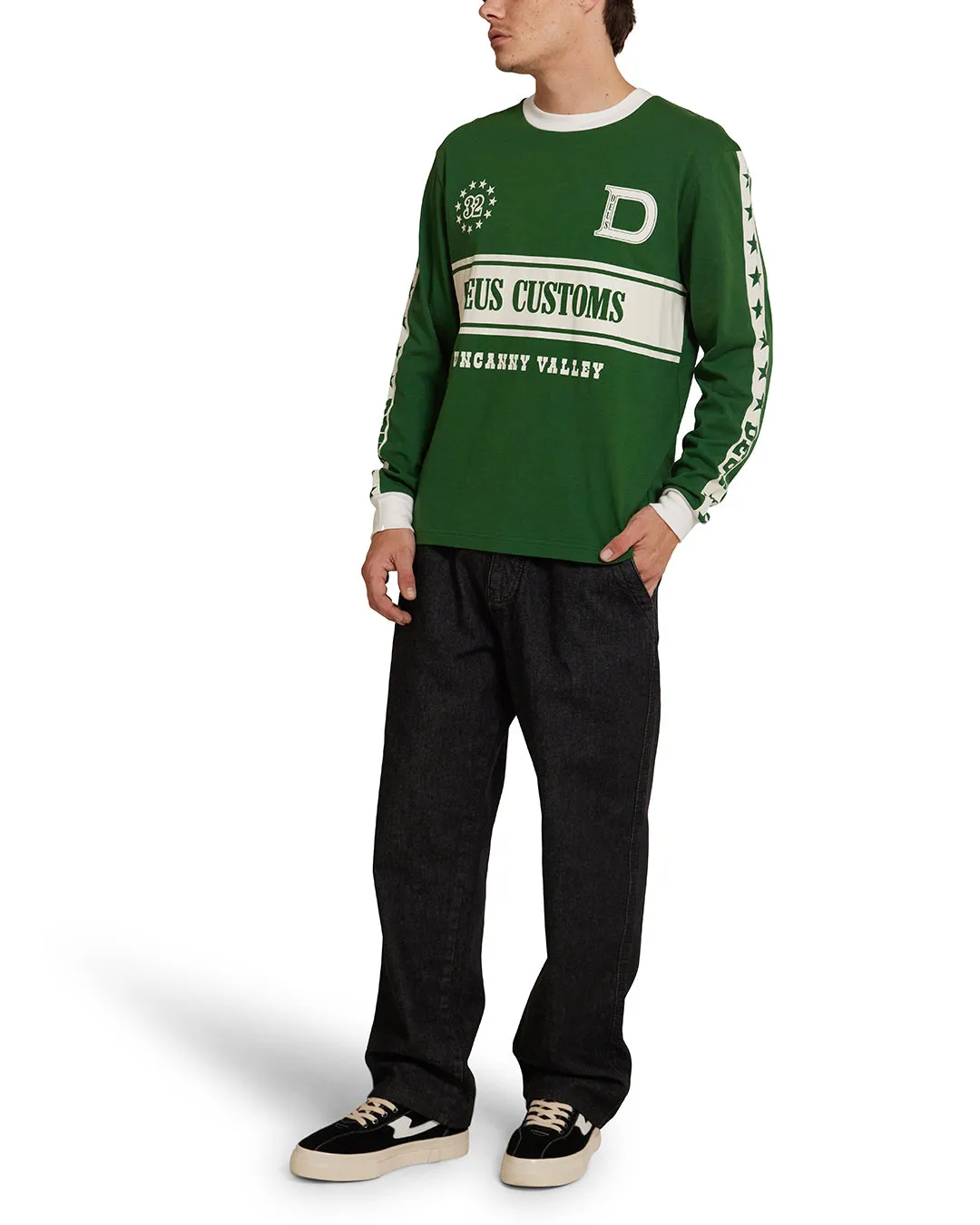 Round Up Long Sleeve Tee - Hillside Green sold by Deus Ex Machina product image thumbnail 4