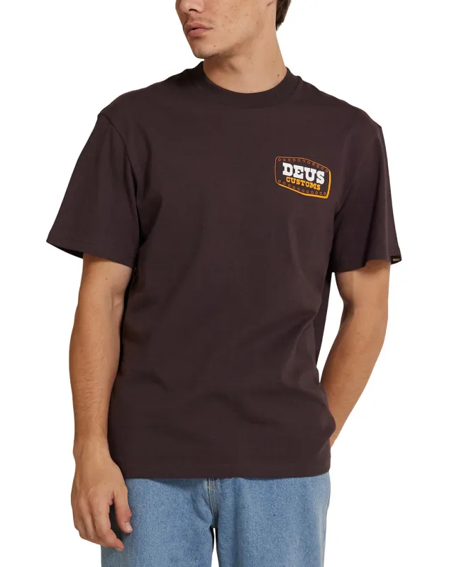 Buckle Up Tee - Choc Brown sold by Deus Ex Machina