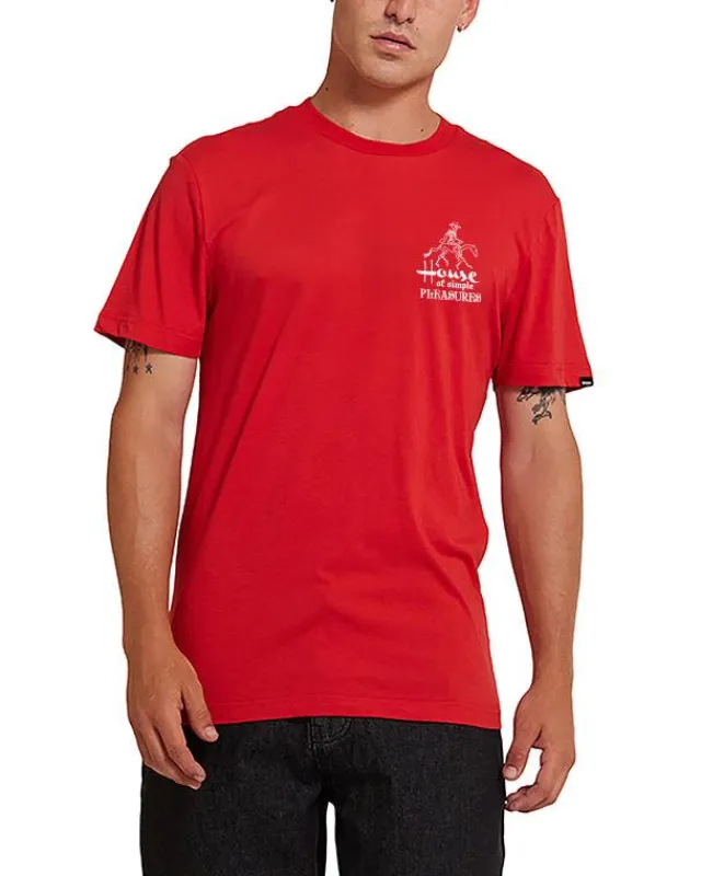 Camperdown Address Tee - Valiant Red sold by Deus Ex Machina
