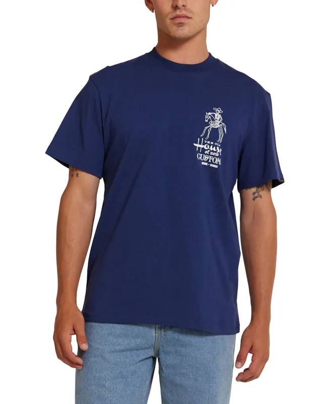 Seoul Address Tee - Mechanic Blue sold by Deus Ex Machina