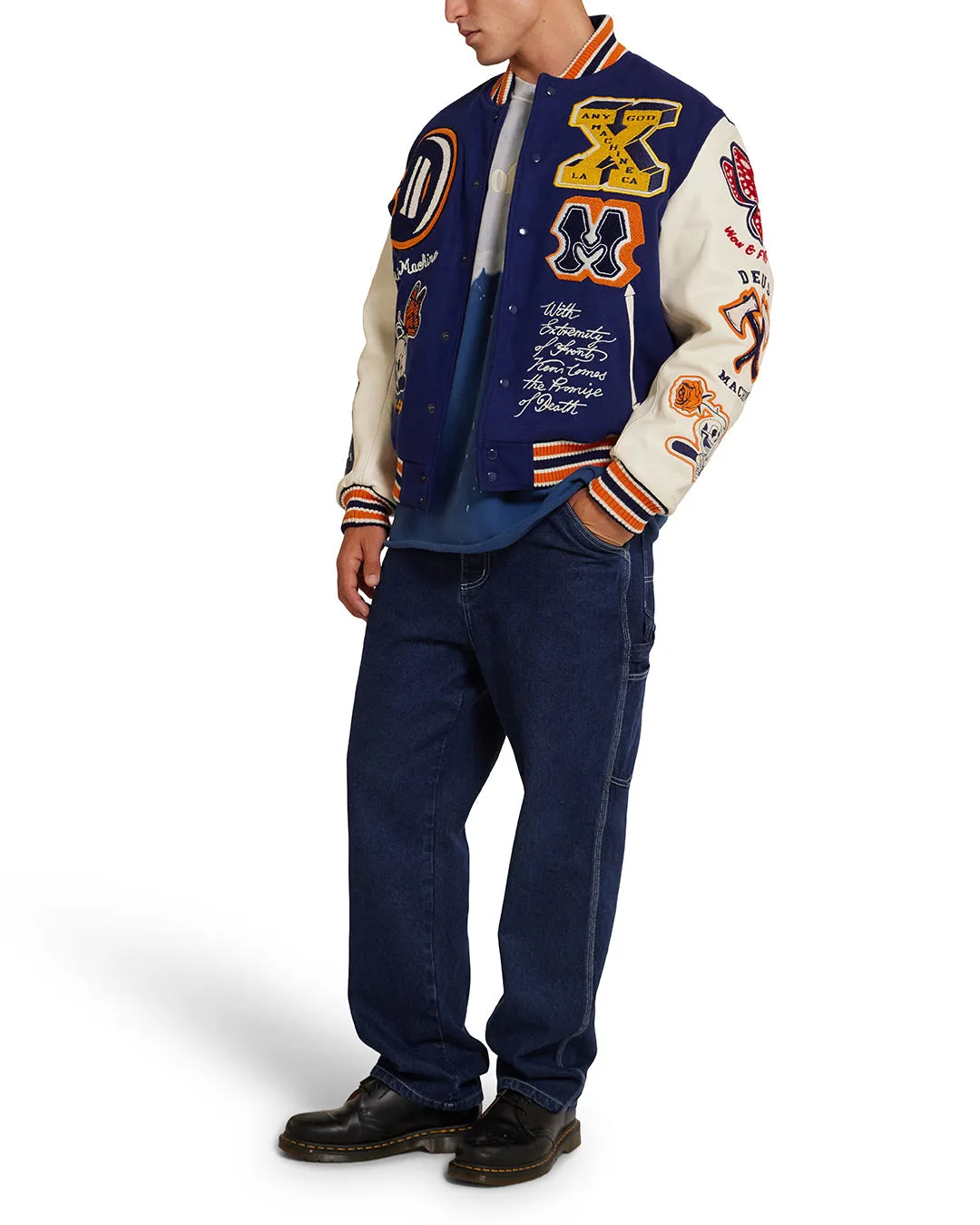 Amanita Varsity Jacket - Patriot Blue sold by Deus Ex Machina product image thumbnail 3
