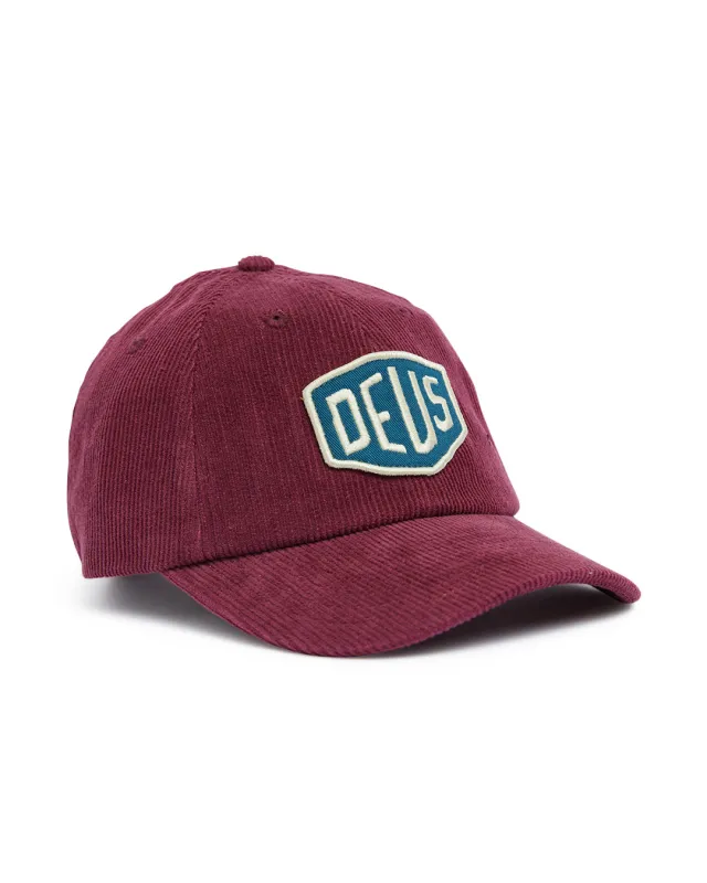 Shield Cord Dad Cap - Burgundy sold by Deus Ex Machina
