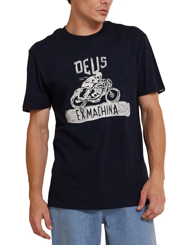 Old Turps Tee - Navy sold by Deus Ex Machina