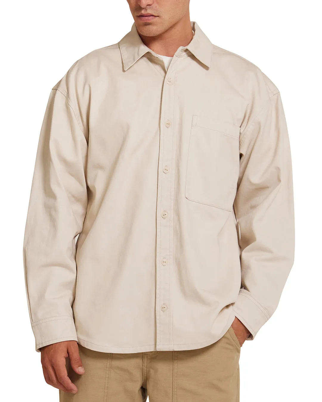 Frizell Twill Shirt - Dirty White sold by Deus Ex Machina