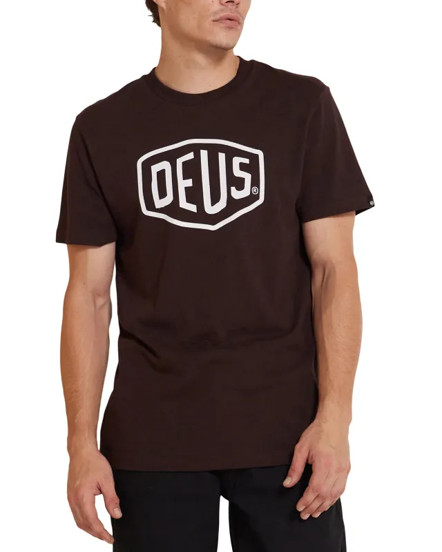 Shield Tee - Choc Brown sold by Deus Ex Machina