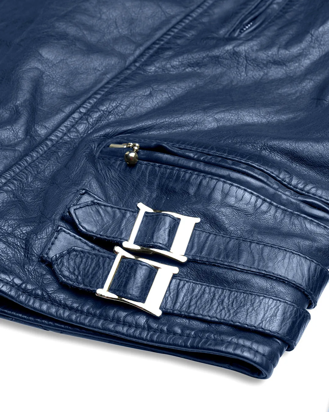 Lightning Leather Jacket - Dark Blue sold by Deus Ex Machina product image thumbnail 5