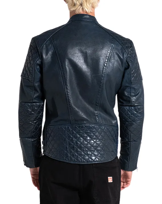 Lightning Leather Jacket - Dark Blue sold by Deus Ex Machina product image thumbnail 2