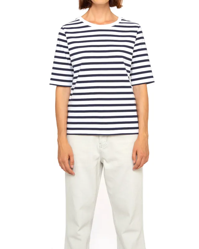 Minnie Stripe Tee (Relaxed Fit) - Navy / White sold by Deus Ex Machina