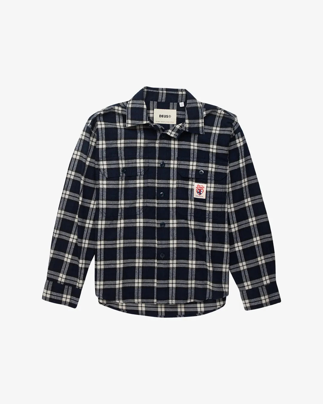 Flannel Check Shirt (Oversized Fit) - Navy Check sold by Deus Ex Machina product image thumbnail 4