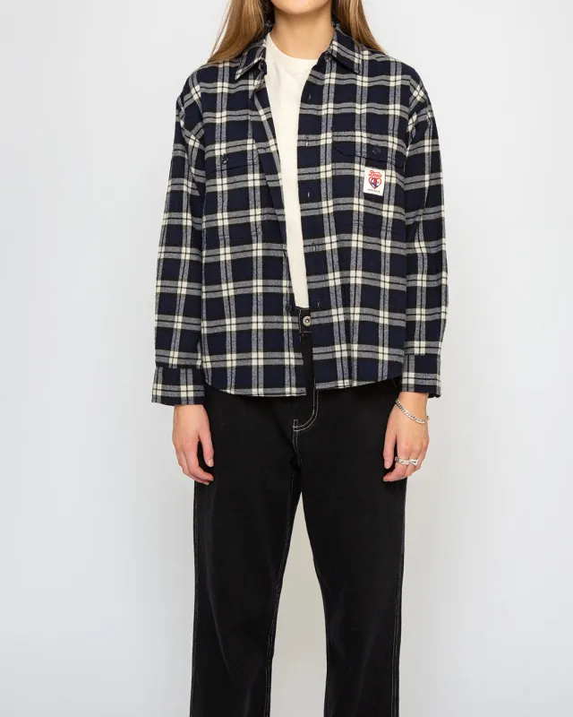 Flannel Check Shirt (Oversized Fit) - Navy Check made by Deus Ex Machina