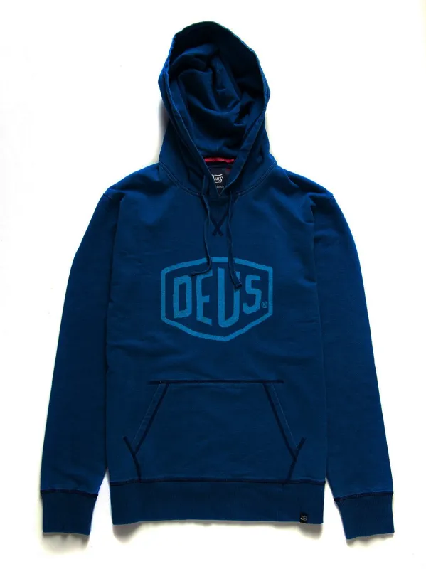 Indigo Shield Hoodie - Dark Indigo sold by Deus Ex Machina