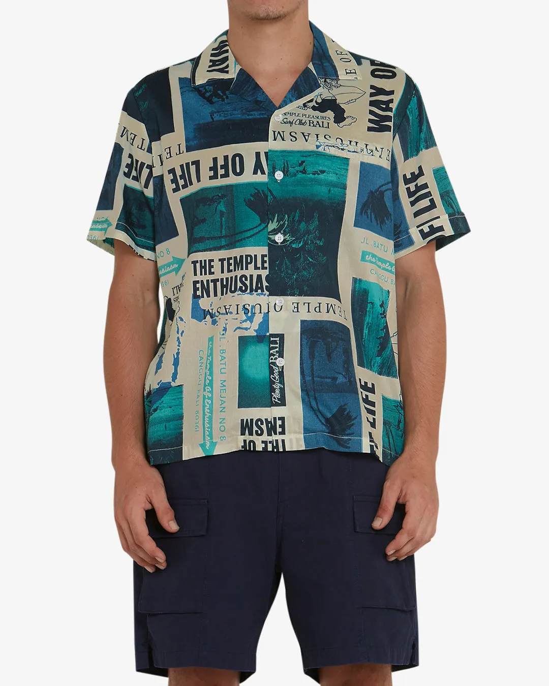 Way Off Shirt - Lagoon sold by Deus Ex Machina