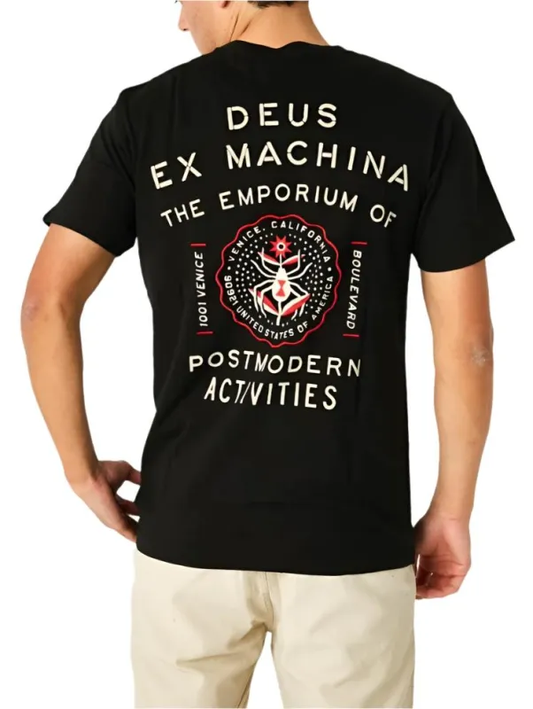 Venice Address Embroidery Tee - Black sold by Deus Ex Machina