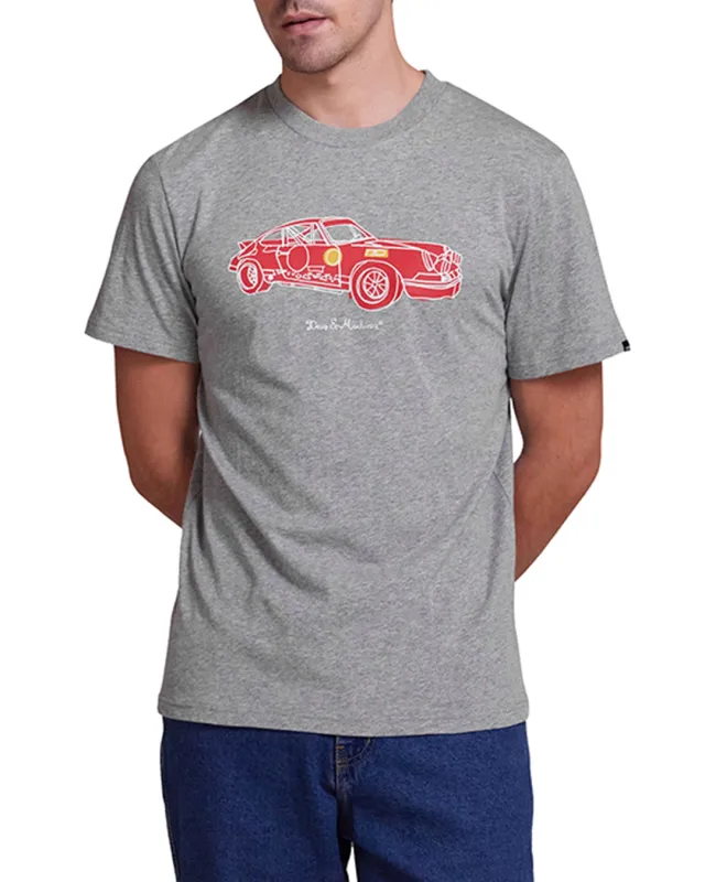Rally Tee - Grey Marle sold by Deus Ex Machina