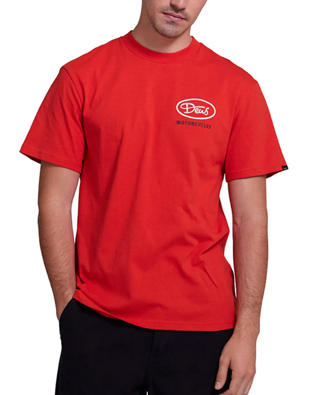 Shimmy Tee - Mandarin Red sold by Deus Ex Machina