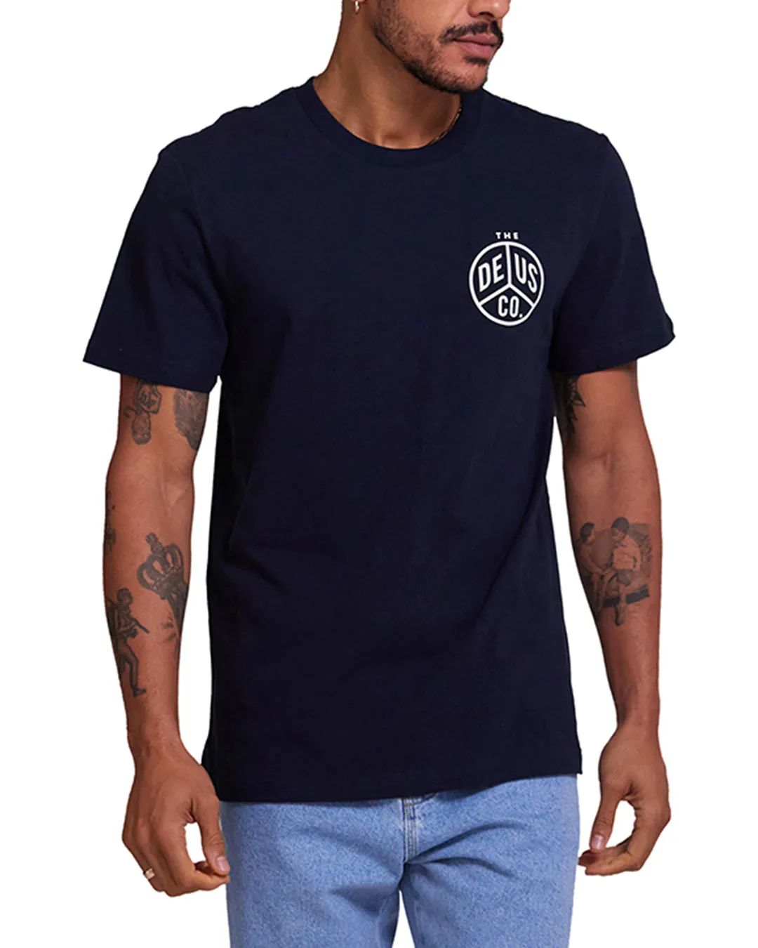 Peaces Tee - Navy sold by Deus Ex Machina