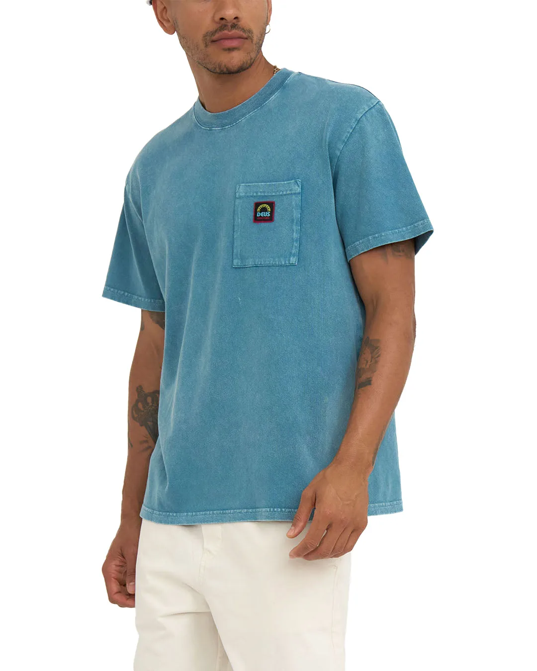 Acid Pocket Tee - Maui Blue sold by Deus Ex Machina
