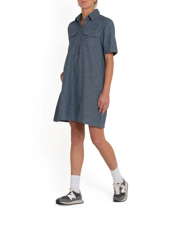 Chambray Honour Dress - Blue Chambray sold by Deus Ex Machina