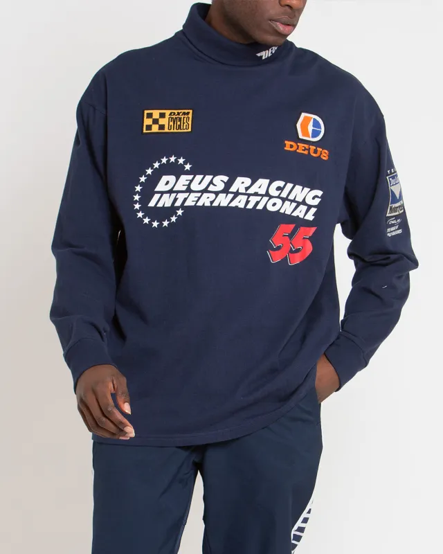 International Racing Long Sleeve Tee - Estate Blue made by Deus Ex Machina