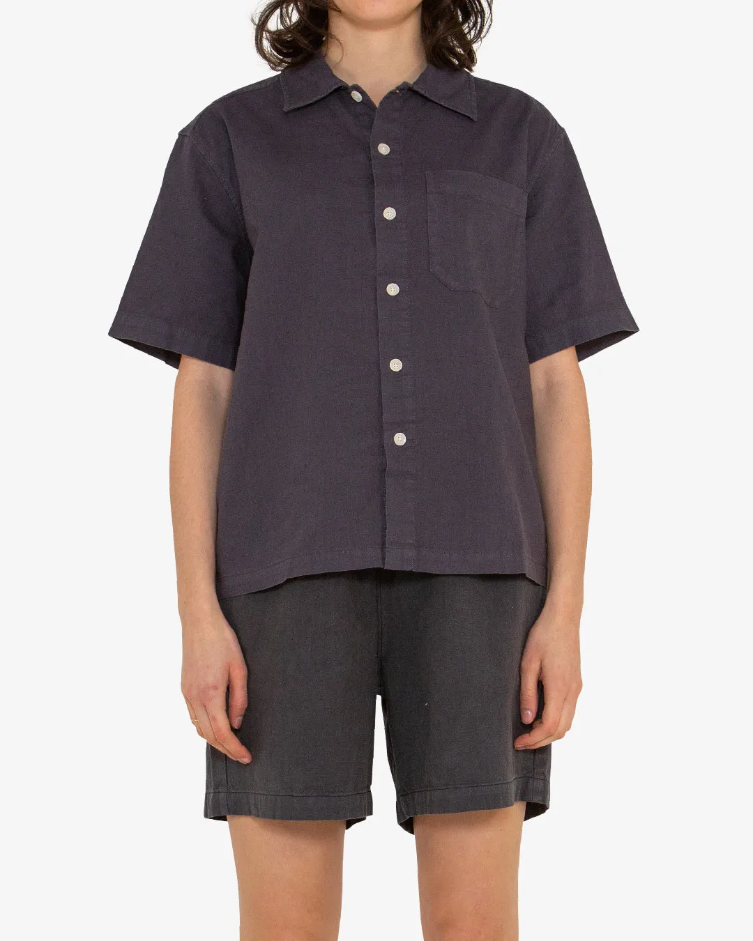 Onnie Short Sleeve Shirt - Shadow Grey sold by Deus Ex Machina