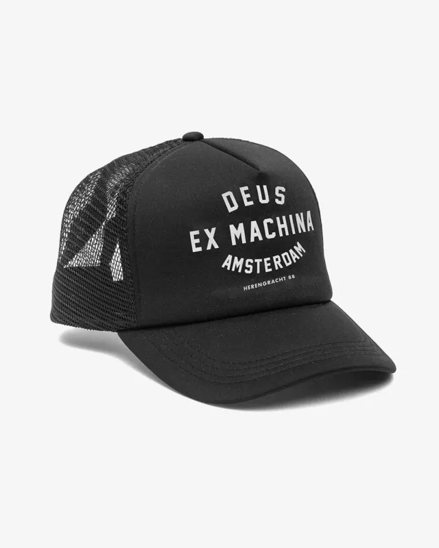Amsterdam Address Trucker - Black made by Deus Ex Machina