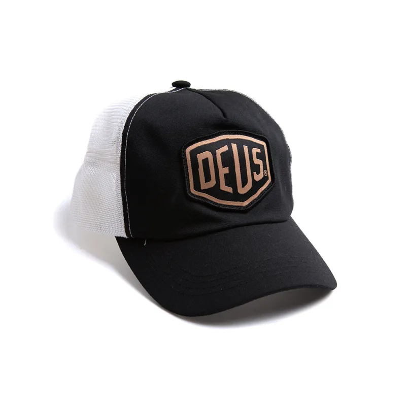 Woven Shield Trucker - Black sold by Deus Ex Machina