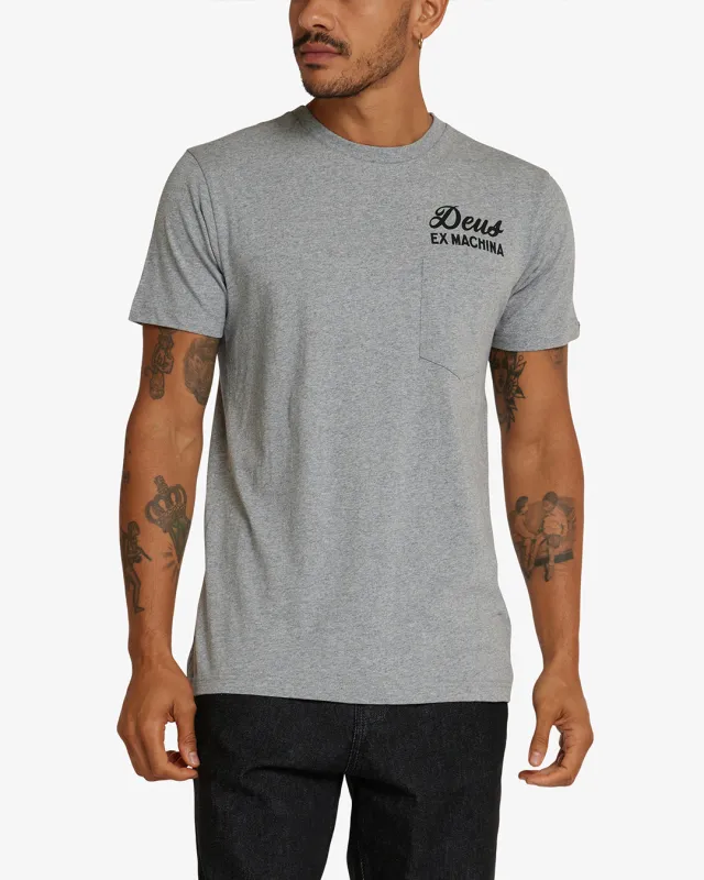 Tokyo Address Tee - Grey Marle sold by Deus Ex Machina