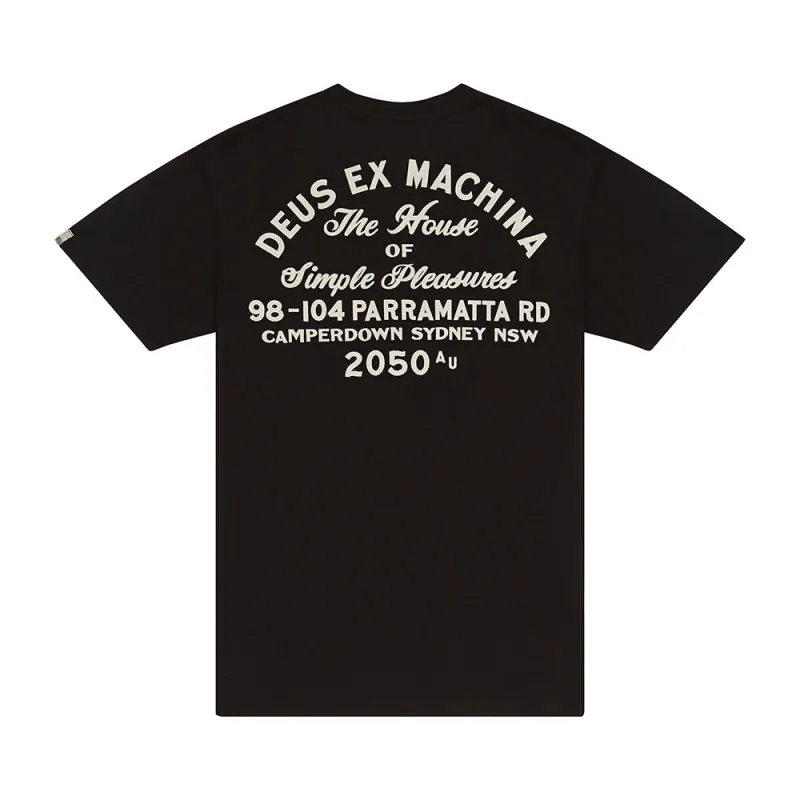 Camperdown Address Tee - Black sold by Deus Ex Machina