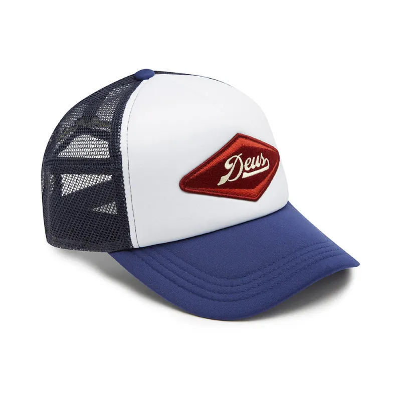 Diamond Trucker Hat - Navy sold by Deus Ex Machina