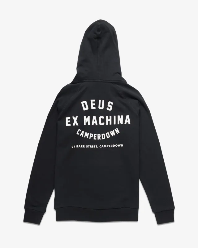 Camperdown Address Hoodie - Black made by Deus Ex Machina