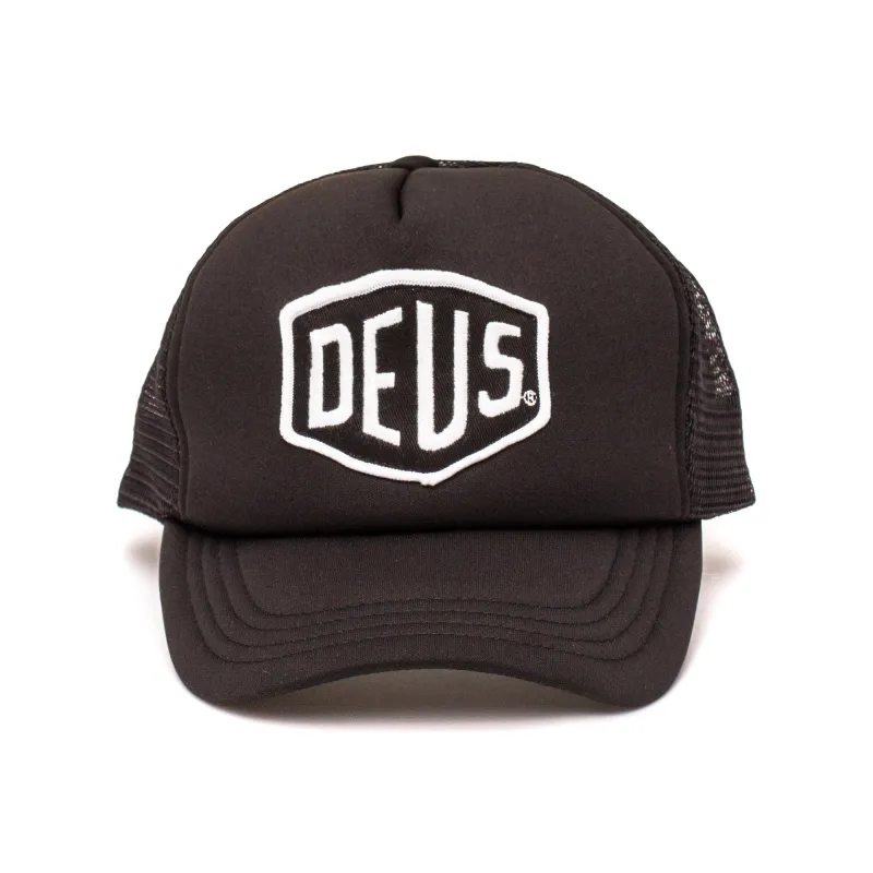 Baylands Trucker Hat - Black-White w/ Black Mesh made by Deus Ex Machina