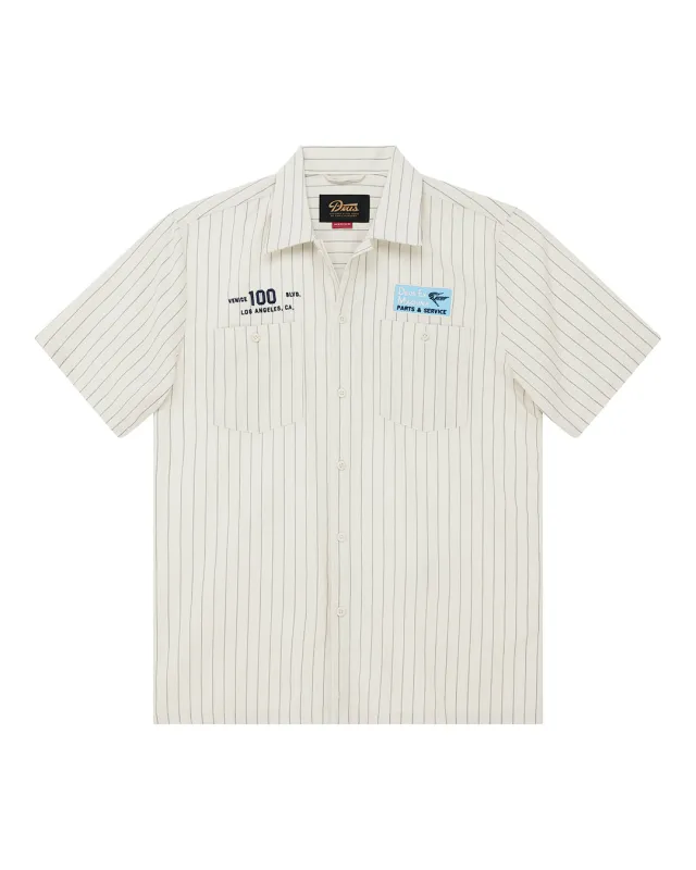 Forecourt Stripe Shirt - Dirty White made by Deus Ex Machina