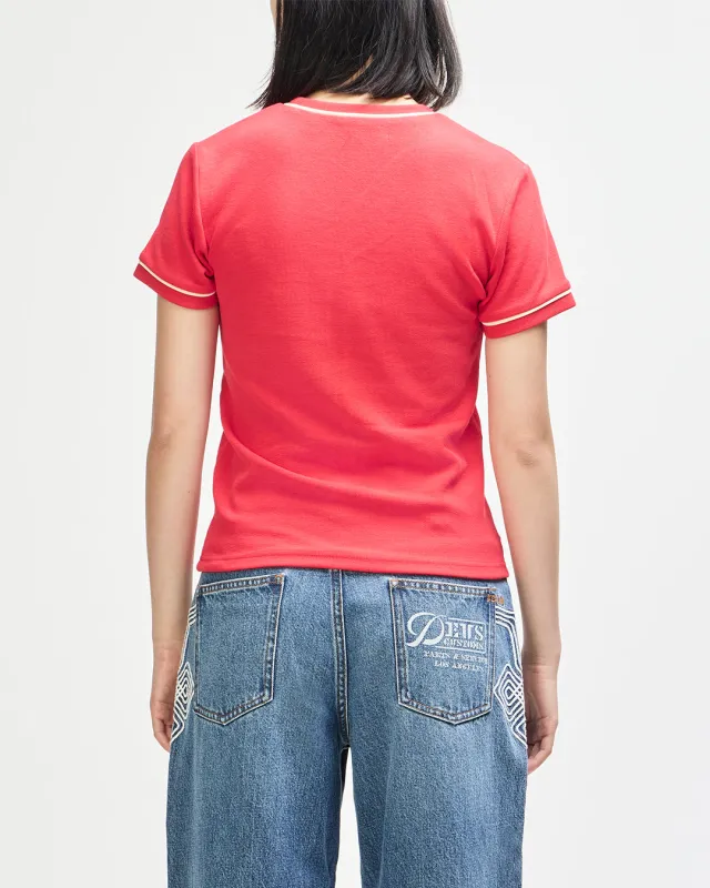 Lost World Tee - Poinsettia Red made by Deus Ex Machina
