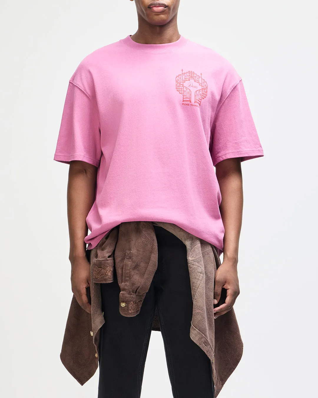 Upstairs Os Tee - Red Violet sold by Deus Ex Machina