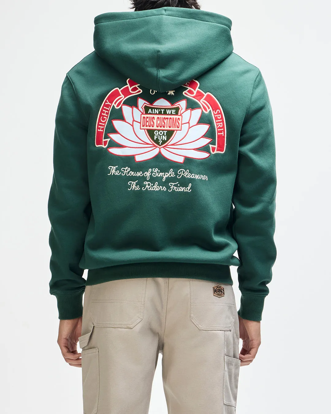 Sacred Crest Zip Hoodie - Racing Green sold by Deus Ex Machina product image thumbnail 2