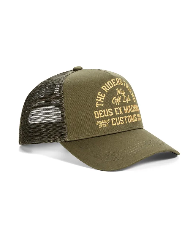 Shook Ones Trucker - Olive Green made by Deus Ex Machina