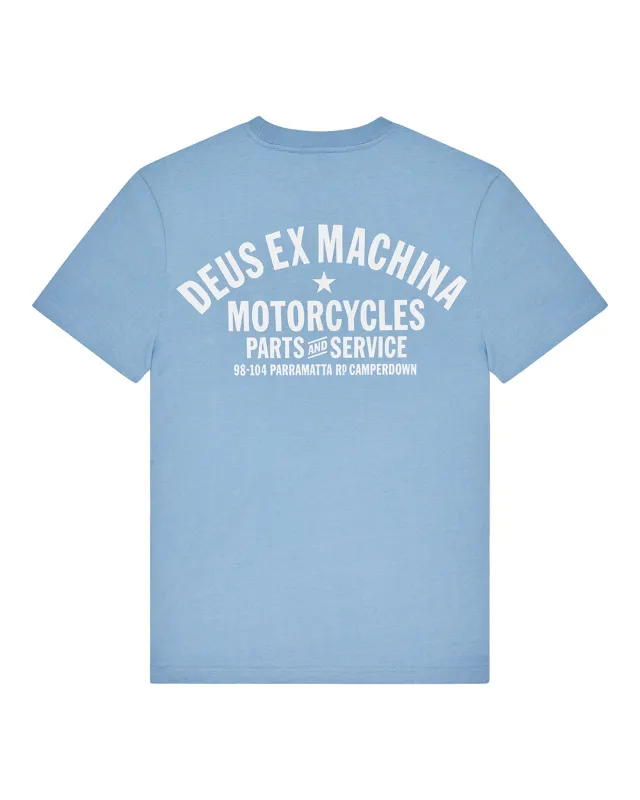 Camperdown Address Tee - Glacier Blue made by Deus Ex Machina