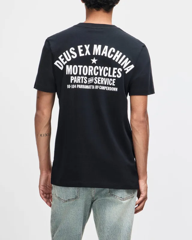 Camperdown Address Tee - Black made by Deus Ex Machina