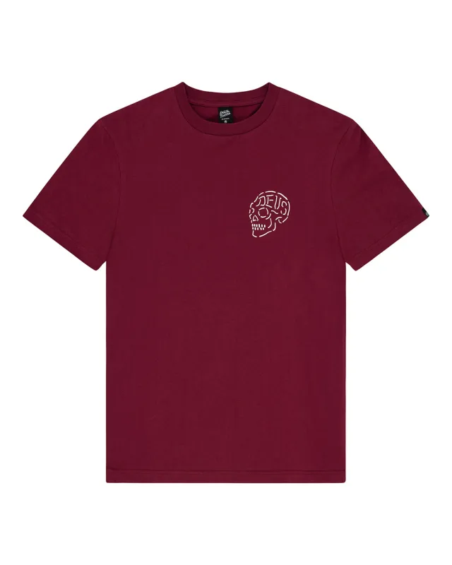 Venice Skull Tee - Burgundy made by Deus Ex Machina