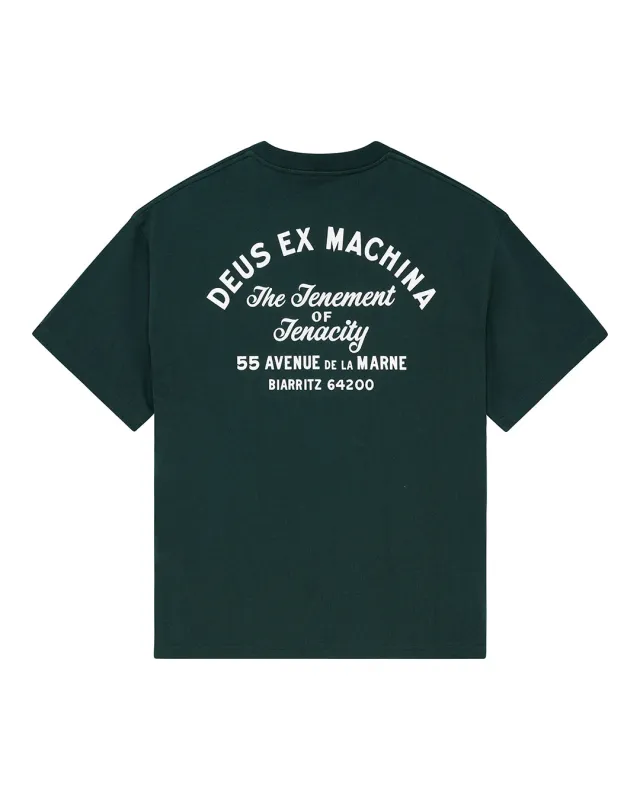 Biarritz Sign Tee - Racing Green made by Deus Ex Machina